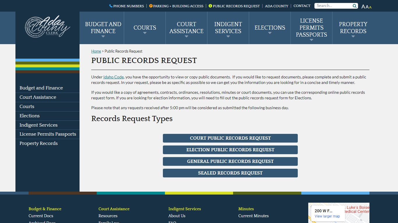 Public Records Request - Ada County Clerk