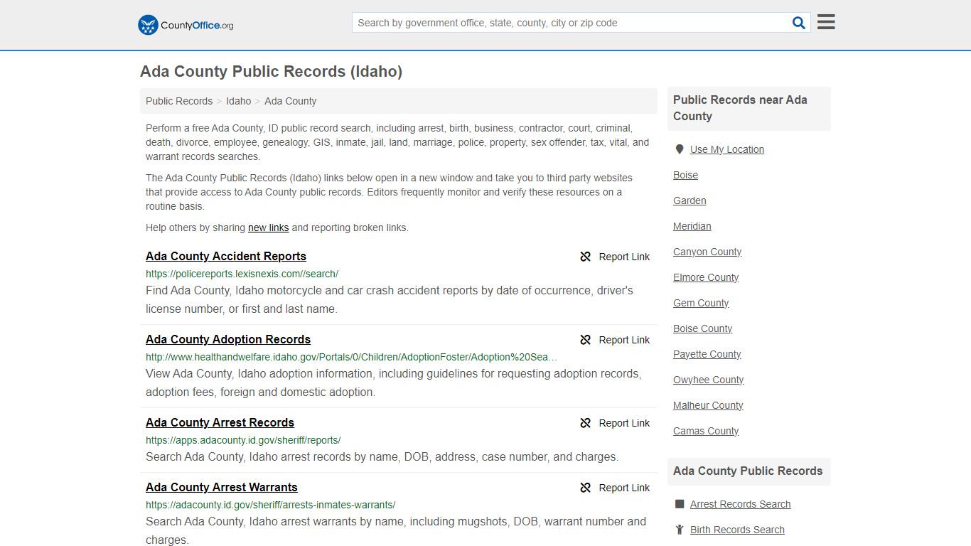 Ada County Public Records (Idaho) - County Office
